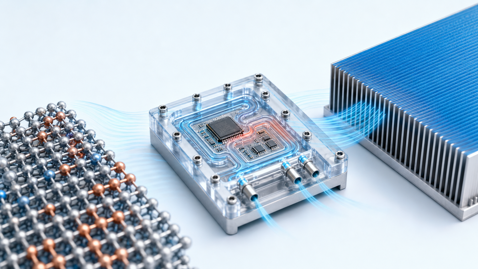 Computational thermal systems imagery representing nanoscale heat transfer research